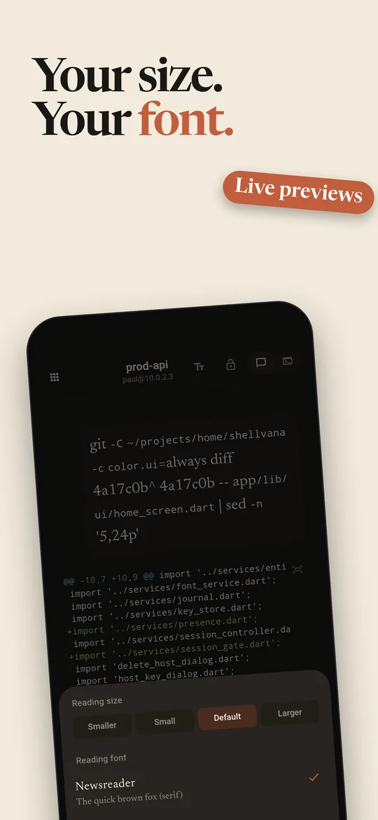 Your size. Your font.